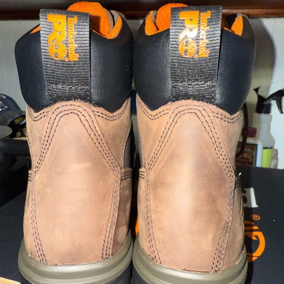 Timberland PRO Men’s Steel Toe Work Boots Brown Leather Size 12 Waterproof - Picture 5 of 9